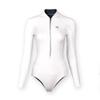 Womens Wetsuit 2mm Smooth-Skin Neoprene Wetsuit White with Front Zipper Springs Bottom One-Piece Long Sleeve Swimsuits for Women Diving Surfing Snorkeling view 2