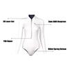 Womens Wetsuit 2mm Smooth-Skin Neoprene Wetsuit White with Front Zipper Springs Bottom One-Piece Long Sleeve Swimsuits for Women Diving Surfing Snorkeling view 4
