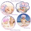 2 Pieces Kids Satin Bonnet for Sleeping, Adjustable Sleeping Cap Soft Silk Flower Night Hats with Cute Bow Design for Natural Hair, Fit for Toddler Child Baby Girls and Boys 2-5 Years Old view 3