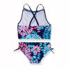 Huaai Kids Girls Swimsuit,Two Piece Floral Print Sleeveless Bathing Suits Cute Swimwear for Girls Tankini Suit Beach Bikini Blue view 3