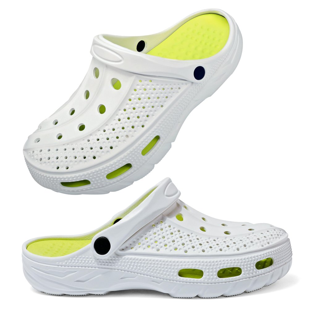 INMINPIN Women and Men Orthopedic Clogs Arch Support Garden Shoes Sandals Slippers with Plantar Fasciitis Feet Insoles,Cool Green,6-7 Women/4.5-5.5 Men