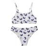 Huaai Toddler Girls Swimsuits,Summer Swimwear Printed Bikini Set Swimsuit for Kids Girls Two Piece Beachwear Bikini Outfits White view 1