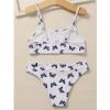 Huaai Toddler Girls Swimsuits,Summer Swimwear Printed Bikini Set Swimsuit for Kids Girls Two Piece Beachwear Bikini Outfits White view 4