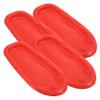 Superio Toboggan Snow Sled for Kids and Adults, 48" Heavy Duty Plastic Slider with Handles and Hole for Pull Ropes- Kid and Adult Winter Fun, 4 Pack (Red-48) view 1