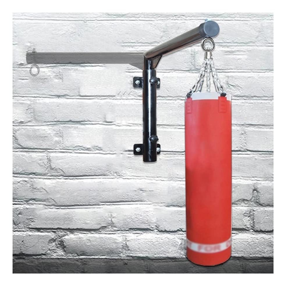 Heavy Punching Bag Wall Hanger, Rotatable Bracket Save Space Wall Mount Boxing Sandbag Fixed Frame with Holder Rings, Load 400kg (Color : Black, Size : 60x30cm)