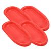 Superio Toboggan Snow Sled for Kids and Adults, 36" and 48" Heavy Duty Plastic Slider with Handles and Hole for Pull Ropes- Kid and Adult Winter Fun, 4 Pack (Red-36) view 1