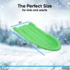 Superio Toboggan Snow Sleds, 4 Pack- 46 Plastic Open Back Slider for Kids and Adults- Heavy Duty Sleds with Holes for Pull Ropes (Ropes Excluded) for Downhill Sledding, Winter Outdoor Sports, (Green) view 2