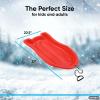Superio Toboggan Snow Sled- 37 Plastic Slider for Kids and Adults- Heavy Duty Sled for 1 Rider with Pull Ropes for Downhill Sledding, Winter Outdoor Sports (Red, 4 Pack) view 2