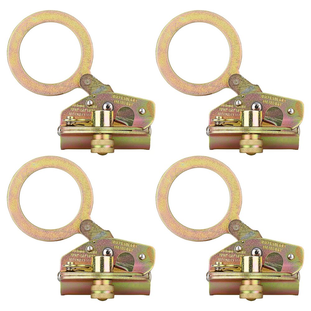 Yundxi Rope Grab Ascender Fall Protection 25KN Riser Adjuster Fits 9/16" - 5/8" Rope for Rocking Climbing Tree Arborist Mountaineering Caving (4 Pieces)
