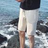 Mens Elastic Waist Plaid Shorts Lightweight Drawstring Check Summer Beach Shorts Slim Fit Striped Print Short (Khaki,Large) view 2