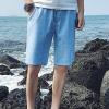 Mens Elastic Waist Plaid Shorts Lightweight Drawstring Check Summer Beach Shorts Slim Fit Striped Print Short (Light Blue,3X-Large) view 2