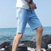 Mens Elastic Waist Plaid Shorts Lightweight Drawstring Check Summer Beach Shorts Slim Fit Striped Print Short (Light Blue,3X-Large) view 3