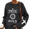 Women's Normal Isn't Coming Back But Jesus Is Revelation 14 Casual Sweatshirt, Inspirational Religious Motivational Shirt Black view 1