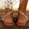 Hbeylia Boho Flat Sandals for Women,Rhinestones Pearl Design Toe Ring Jeweled Sandals Slip On Casual Beach Shoes for Wedding Bride Bridesmaid Ladies view 3