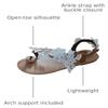 Hbeylia Boho Flat Sandals for Women,Rhinestones Pearl Design Toe Ring Jeweled Sandals Slip On Casual Beach Shoes for Wedding Bride Bridesmaid Ladies view 3