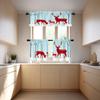 BaoNews Red Festival Christmas Kitchen Valances for Windows,White Deers Blackout Valances Curtains Multilayer Polyester Drapes for Kitchen Bedroom 1 Pack 52X18 Inches view 3