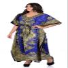 UNIQUE KAFTANS Women's Kaftan Dress Beach Cover Up Tribal Ethnic Print Plus Size V-Neck Loose Kimono Maxi Dress (Blue) view 3