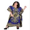 UNIQUE KAFTANS Women's Kaftan Dress Beach Cover Up Tribal Ethnic Print Plus Size V-Neck Loose Kimono Maxi Dress (Blue) view 4