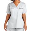 Custom Emroidered Scrub Top Add Your Embroidery Text Name Unisex Workflex V-Neck Medical Scrub Shirt White view 1