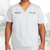 Custom Emroidered Scrub Top Add Your Embroidery Text Name Unisex Workflex V-Neck Medical Scrub Shirt White view 2