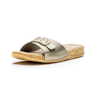 Revs - Katrine - Womens Single Strap Reflexology Massage Sandals, Gold US10