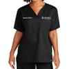 Custom Emroidered Scrub Top Add Your Embroidery Text Name Unisex Workflex V-Neck Medical Scrub Shirt Black view 1