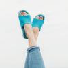 Revs - Maree - Womens Knitted Reflexology Massage Sandals, Blue US8 view 2