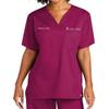 Custom Emroidered Scrub Top Add Your Embroidery Text Name Unisex Workflex V-Neck Medical Scrub Shirt Wine view 1