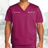 Custom Emroidered Scrub Top Add Your Embroidery Text Name Unisex Workflex V-Neck Medical Scrub Shirt Wine view 2