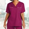 Custom Emroidered Scrub Top Add Your Embroidery Text Name Unisex Workflex V-Neck Medical Scrub Shirt Wine view 4