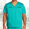 Custom Emroidered Scrub Top Add Your Embroidery Text Name Unisex Workflex V-Neck Medical Scrub Shirt Teal Blue view 2
