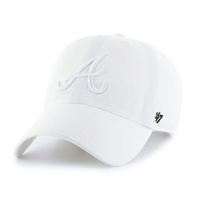 Atlanta Braves White White Clean Up Adjustable Hat, Adult One Size Fits All