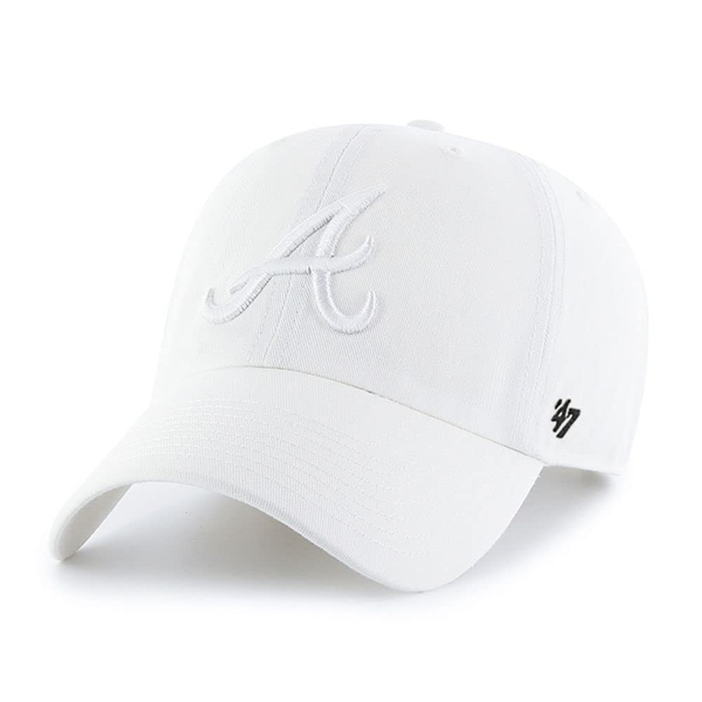 Atlanta Braves White White Clean Up Adjustable Hat, Adult One Size Fits All