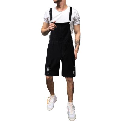 QWENTMTNTY Mens Bib Overalls Denim Shorts Relaxed Fit Romper Casual Lightweight Beach Workout Summer Jean Jumpsuit Shorts
