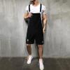 QWENTMTNTY Mens Bib Overalls Denim Shorts Relaxed Fit Romper Casual Lightweight Beach Workout Summer Jean Jumpsuit Shorts view 2