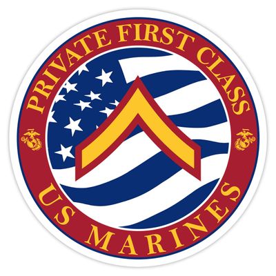 7.62 Design E-2 Private First Class 3.5" U.S. Marine Corps Rank Decal