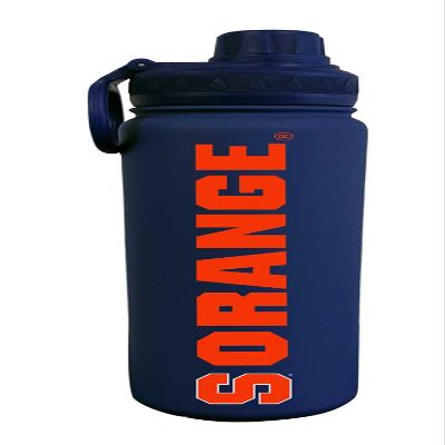 Campus Colors NCAA Stainless Steel Water Bottle - Twist on cap - 24 oz - Carry Clip - Keeps Your Drinks Hot or Cold for Hours (Syracuse Orange - Navy)