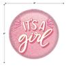 Beistle 6 Piece Prismatic It's A Girl Pinback Buttons For Baby Shower Party Favors Gender Reveal Decorations view 3