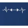 5X-Large Royal Unisex Barbell Heartbeat Weightlifting Gym Workout Gift Idea T-Shirt view 4
