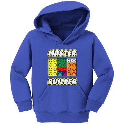 Haase Unlimited Master Builder - Build Blocks Toddler/Youth Fleece Hoodie (Royal Blue, Small (Youth))
