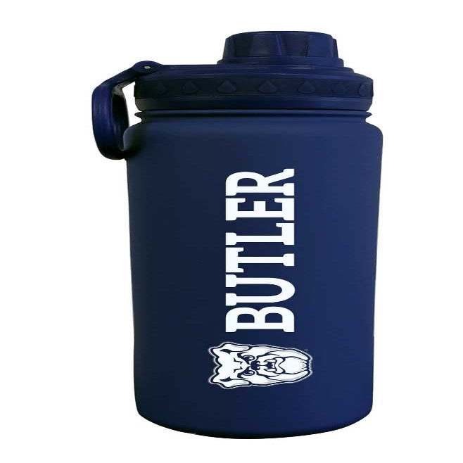 Campus Colors NCAA Stainless Steel Water Bottle - Twist on cap - 24 oz - Carry Clip - Keeps Your Drinks Hot or Cold for Hours (Butler Bulldogs - Navy)
