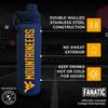 Campus Colors NCAA Stainless Steel Water Bottle - Twist on cap - 24 oz - Carry Clip - Keeps Your Drinks Hot or Cold for Hours (West Virginia Mountaineers - Navy) view 2