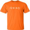3X-Large Orange Unisex Barbell Heartbeat Weightlifting Gym Workout Gift Idea T-Shirt view 2