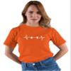 3X-Large Orange Unisex Barbell Heartbeat Weightlifting Gym Workout Gift Idea T-Shirt view 3