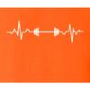 3X-Large Orange Unisex Barbell Heartbeat Weightlifting Gym Workout Gift Idea T-Shirt view 4
