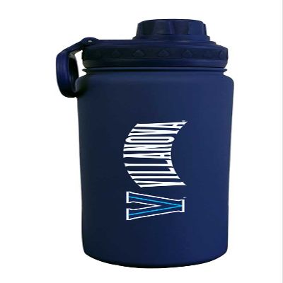 Campus Colors NCAA Stainless Steel Water Bottle - Twist on cap - 24 oz - Carry Clip - Keeps Your Drinks Hot or Cold for Hours (Villanova Wildcats - Navy)