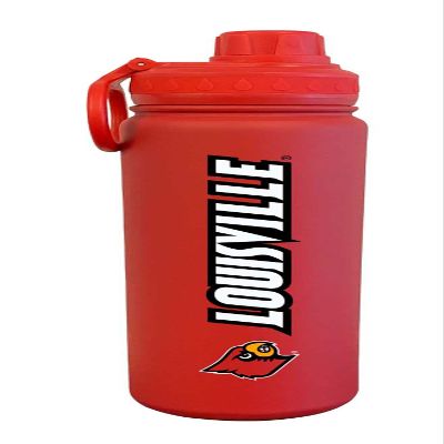 Campus Colors NCAA Stainless Steel Water Bottle - Twist on cap - 24 oz - Carry Clip - Keeps Your Drinks Hot or Cold for Hours (Louisville Cardinals - Red)