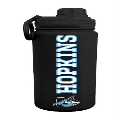 Campus Colors NCAA Stainless Steel Water Bottle - Twist on cap - 24 oz - Carry Clip - Keeps Your Drinks Hot or Cold for Hours (Johns Hopkins Blue Jays - Black)