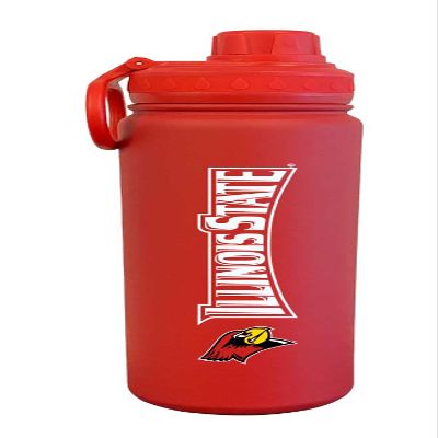 Campus Colors NCAA Stainless Steel Water Bottle - Twist on cap - 24 oz - Carry Clip - Keeps Your Drinks Hot or Cold for Hours (Illinois State Redbirds - Red)