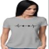 XX-Large Athletic Heather Women Barbell Heartbeat Weightlifting Gym Workout Gift Idea T-Shirt view 1
